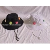 Nón bucket tua rua viền rách gắn hoa len - Unisex chống nắng, người lớn & bé 2‑5 tuổi 5