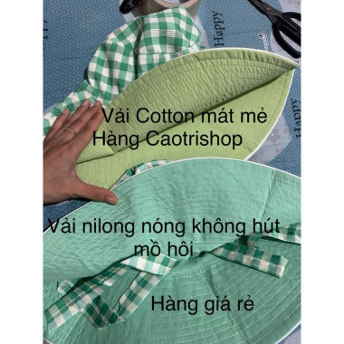 Nón chống nắng Caro vải siêu to, đội 2 mặt - Loại 1, giá chỉ 119k, giá gốc 147.560 3 Nón chống nắng Caro vải siêu to, đội 2 mặt - Loại 1, giá chỉ 119k, giá gốc 147.560 3