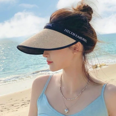 Nón chóp nữ hot trend, vành rộng chống tia UV, nón cói nửa đầu - Giá chỉ 6.000₫