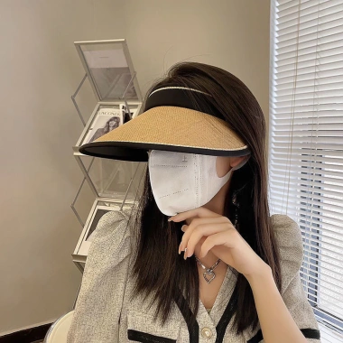 Nón chóp nữ hot trend, vành rộng chống tia UV, nón cói nửa đầu - Giá chỉ 6.000₫