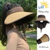 Nón chóp nữ nón cói nửa đầu, vành rộng, vải che sau gáy, chống tia UV, chỉ 44k