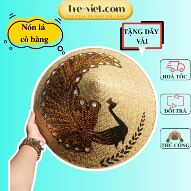 Nón lá cỏ bàng dày dặn đa mẫu vẽ đẹp kèm quai nón - Giá ưu đãi 159.000₫