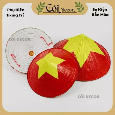 Nón lá truyền thống sao vàng D40cm – Trang trí sự kiện cho người lớn giá ưu đãi 79.000đ 2