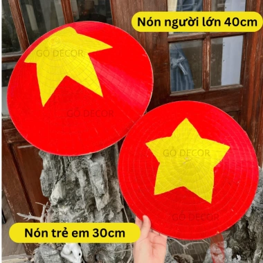Nón lá truyền thống sao vàng D40cm – Trang trí sự kiện cho người lớn giá ưu đãi 79.000đ 3
