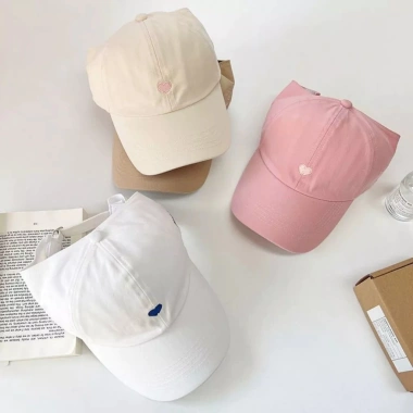 Nón Lưỡi Trai Cotton Hở Chóp Nữ Thêu Tim Hàn Quốc – Mũ Thể Thao Chạy Bộ CAP103 2