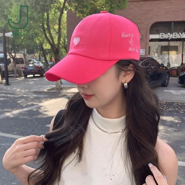 Nón Lưỡi Trai Cotton Hở Chóp Nữ Thêu Tim Hàn Quốc – Mũ Thể Thao Chạy Bộ CAP103 9