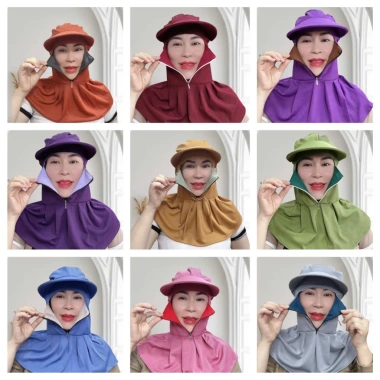 Nón mũ chống nắng nữ khẩu trang che mặt trùm kín đầu 2 lớp vải lót lưới - Giá chỉ 29.000 VND 10 Nón mũ chống nắng nữ khẩu trang che mặt trùm kín đầu 2 lớp vải lót lưới - Giá chỉ 29.000 VND 10