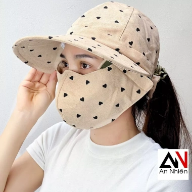 Nón mũ chống nắng vành rộng kèm khẩu trang - Giá chỉ 54.444₫, giảm mạnh