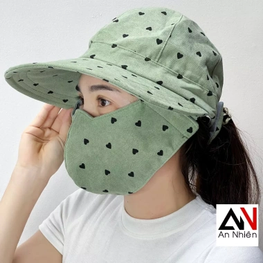 Nón mũ chống nắng vành rộng kèm khẩu trang - Giá chỉ 54.444₫, giảm mạnh