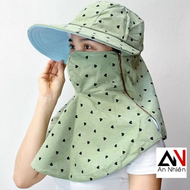 Nón mũ vành rộng cotton chống nắng, khẩu trang cố định dây kéo - Giá chỉ 80.000₫ 9 Nón mũ vành rộng cotton chống nắng, khẩu trang cố định dây kéo - Giá chỉ 80.000₫ 9