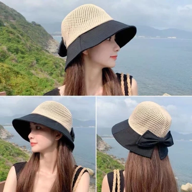 Nón rộng vành thời trang style Cói cực chất phối nơ - Giá ưu đãi 102.349₫ 2