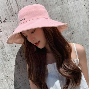 Nón Vải Vành Rộng Hoa Cúc Chữ Ký L1.663 - Thời Trang Summer, Giá Ưu Đãi 79,350₫