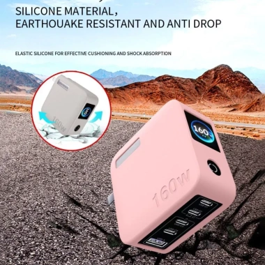 NOVOCCT Silicone Bảo Vệ Màu Trơn Chống Sốc, Vỏ Di Động Mềm Chống Bụi Cho Bộ Sạc UGREEN 160W GaN Du lịch - Giá Ưu Đãi 80.520₫ 4