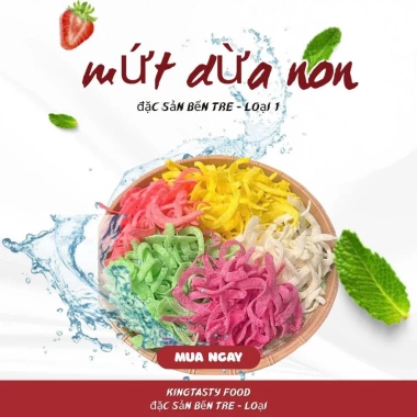 NỬA CÂN MỨT DỪA NON MIX VỊ BẾN TRE - Siêu Ngon Dẻo Ít Ngọt 69.000 VND