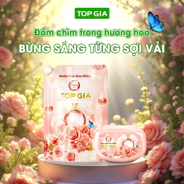 Nước Giặt Xả TopGia Hương Hoa Hồng Dịu Nhẹ - Đánh Bay Vết Bẩn, Lưu Hương 72h 3 Nước Giặt Xả TopGia Hương Hoa Hồng Dịu Nhẹ - Đánh Bay Vết Bẩn, Lưu Hương 72h 3