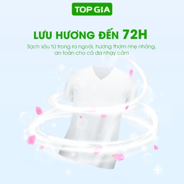 Nước Giặt Xả TopGia Hương Hoa Hồng Dịu Nhẹ - Đánh Bay Vết Bẩn, Lưu Hương 72h
