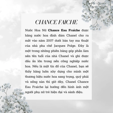 Nước hoa Nữ Chance Hồng/Xanh 10ml Montblanc - Ngọt ngào, nữ tính, sang trọng, giá 125k 8 Nước hoa Nữ Chance Hồng/Xanh 10ml Montblanc - Ngọt ngào, nữ tính, sang trọng, giá 125k 8