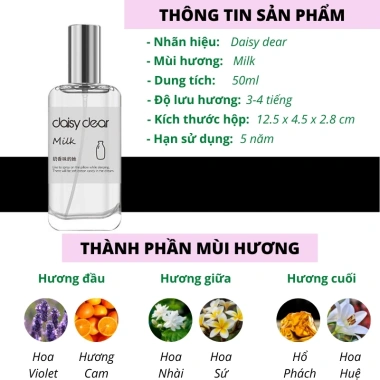 Nước hoa nữ Daisy Dear 50ml - Hương hoa thiên nhiên thơm lâu, vỏ hộp sang trọng, giá 30.000₫