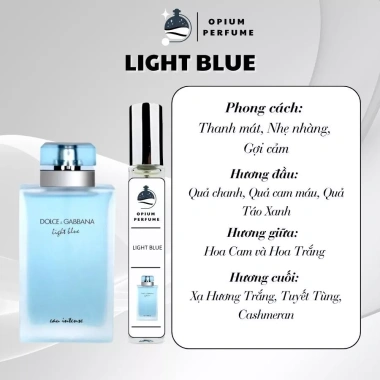 Nước hoa nữ Light Blue 10ml - Hương quyến rũ, tươi mát, tinh tế - Opium giảm còn 118.878₫