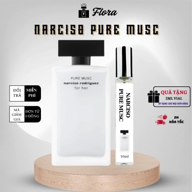 Nước hoa nữ Narciso Pure Musc Nar trắng chiết 10ml - Quyến rũ, Thanh lịch, Nữ tính - Flora Perfum - Giá ưu đãi 127k