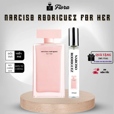 Nước hoa nữ Narciso Pure Musc Nar trắng chiết 10ml - Quyến rũ, Thanh lịch, Nữ tính - Flora Perfum - Giá ưu đãi 127k