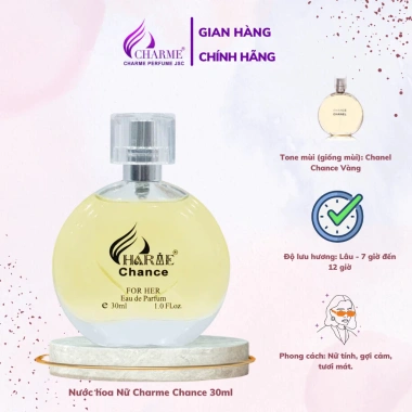 Nước hoa nữ thơm lâu Charme Chance vani - Nữ tính 30ml Chính hãng 175.000đ