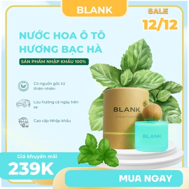 Nước hoa ô tô bạc hà 50ml cao cấp nhập khẩu - Hương dịu nhẹ, chống say xe, chỉ 239k