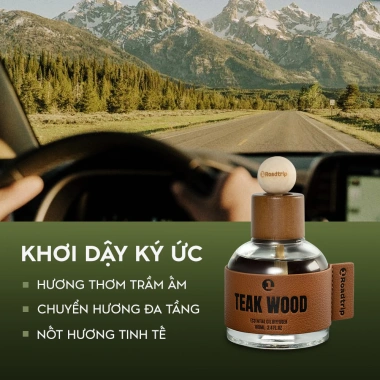 Nước Hoa Ô Tô Cao Cấp 1Roadtrip 100ml - Hương Gỗ Tế, Tinh Dầu Thiên Nhiên, Chống Say Xe, Khử Mùi