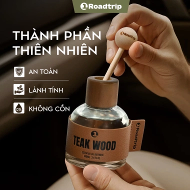 Nước Hoa Ô Tô Cao Cấp 1Roadtrip 100ml - Hương Gỗ Tế, Tinh Dầu Thiên Nhiên, Chống Say Xe, Khử Mùi