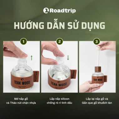 Nước Hoa Ô Tô Cao Cấp 1Roadtrip 100ml - Hương Gỗ Tế, Tinh Dầu Thiên Nhiên, Chống Say Xe, Khử Mùi