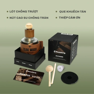 Nước Hoa Ô Tô Cao Cấp 1Roadtrip 100ml - Hương Gỗ Tế, Tinh Dầu Thiên Nhiên, Chống Say Xe, Khử Mùi
