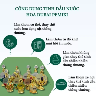 Nước hoa tinh dầu Dubai PEMIKI nam nữ 15ml - Thơm lâu, chính hãng, giá 142.499₫