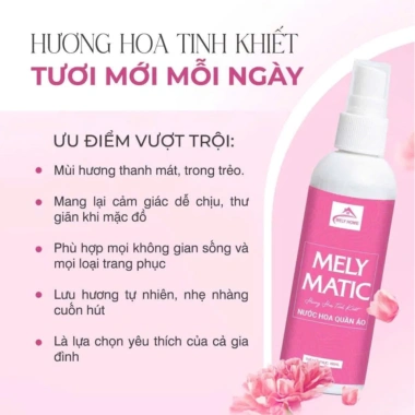 Nước hoa xịt quần áo Melymatic thơm lâu, hương mát sang trọng - Giá chỉ 45.000₫ 9