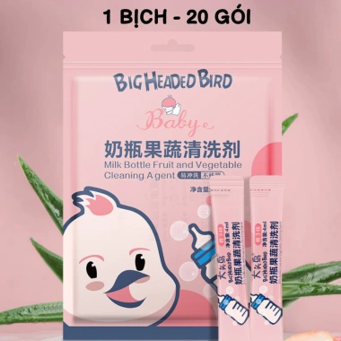 Nước Rửa Bình Sữa BIG HEADED BIRD Hương Trái Cây 20 Gói 4ml Du Lịch 30.000 VND 10 Nước Rửa Bình Sữa BIG HEADED BIRD Hương Trái Cây 20 Gói 4ml Du Lịch 30.000 VND 10