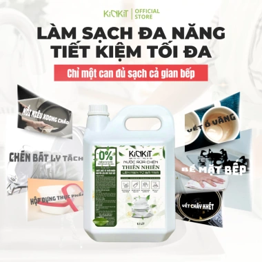 Nước Rửa Chén Hữu Cơ Bã Trà Xanh Lên Men KinKít 5.1L - Siêu Tiết Kiệm, Dịu Da Tay, Kháng Khuẩn, Giá Ưu Đãi 342.000₫ 6