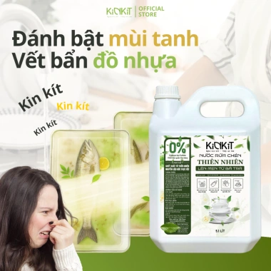 Nước Rửa Chén Hữu Cơ Bã Trà Xanh Lên Men KinKít 5.1L - Siêu Tiết Kiệm, Dịu Da Tay, Kháng Khuẩn, Giá Ưu Đãi 342.000₫ 8
