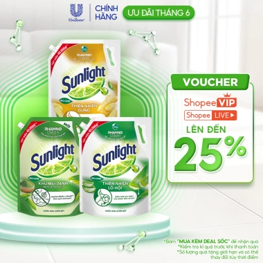 Nước rửa chén Sunlight Bio-care 100% tự nhiên, túi 3.3 kg - Giá ưu đãi 113.000₫ Nước rửa chén Sunlight Bio-care 100% tự nhiên, túi 3.3 kg - Giá ưu đãi 113.000₫