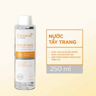 Nước tẩy trang Decumar cho da mụn 250ml pH 5.5, dịu nhẹ, không cồn, làm sạch sâu - Giảm còn 178.000₫