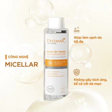 Nước tẩy trang Decumar cho da mụn 250ml pH 5.5, dịu nhẹ, không cồn, làm sạch sâu - Giảm còn 178.000₫