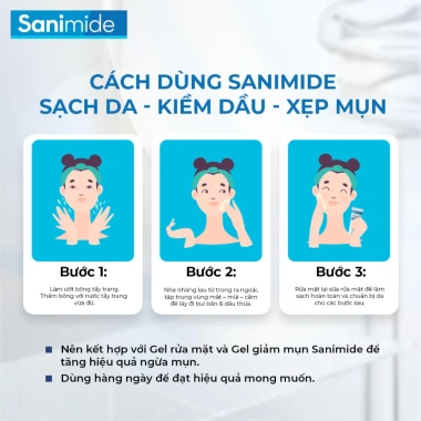 Nước Tẩy Trang Sanimide Da Dầu Mụn Nhạy Cảm - Không Kích Ứng, Giá 19.000