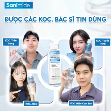 Nước Tẩy Trang Sanimide Da Dầu Mụn Nhạy Cảm - Không Kích Ứng, Giá 19.000