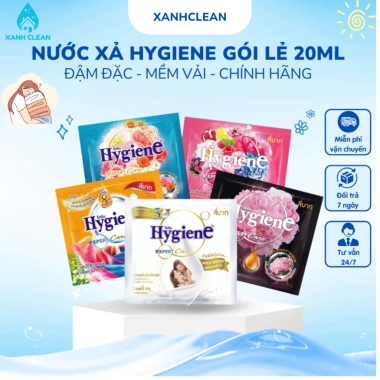 Nước Xả Vải Hygiene Dây 12 Gói 20ml - Hương Thơm Lâu, Làm Mềm Vải, Công Nghệ Thái Lan, Giá 6.000 VND