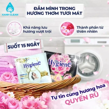Nước Xả Vải Hygiene Dây 12 Gói 20ml - Hương Thơm Lâu, Làm Mềm Vải, Công Nghệ Thái Lan, Giá 6.000 VND 5