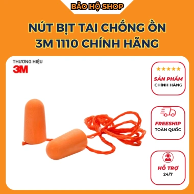 Nút bịt tai 3M 1.110 chính hãng - Chống ồn 29dB, mềm mịn, tiêu chuẩn ANSI giá 90.000₫