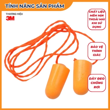Nút bịt tai 3M 1.110 chính hãng - Chống ồn 29dB, mềm mịn, tiêu chuẩn ANSI giá 90.000₫ 2