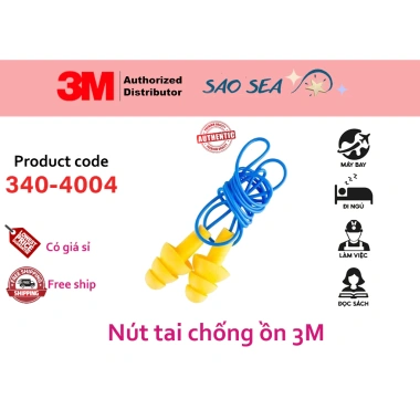 Nút bịt tai 3M Ultrafit 340-4.004 giảm ồn 25dB, mềm nhẹ, dây đeo, polymer cao cấp Giá sỉ 24.000 VND
