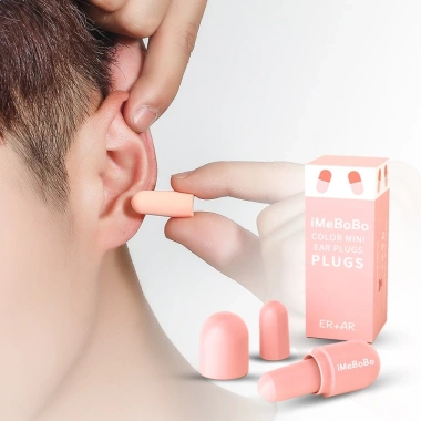 Nút Bịt Tai Chống ồn Hình Viên Thuốc Gấu Pink Mềm Mại Có Hộp Đựng Giá 38.000₫