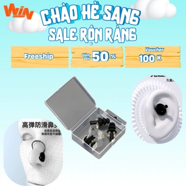 Nút Bịt Tai & Kẹp Mũi Silicone Mềm Chống Nước Khi Bơi - Giảm Tiếng Ồn, Tiện Dụng Full Box K115 Giá 29.000đ 3