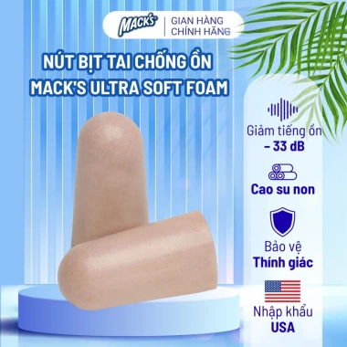 Nút Bịt Tai Mack's Ultra Soft Foam 32dB Siêu Mềm – Ngủ Ngon, Học Tập, Du Lịch, Giá 42.000đ