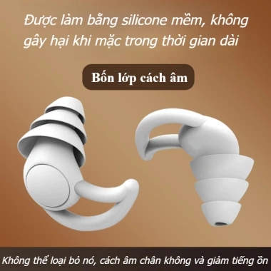 Nút Bịt Tai Vây Cá Mập 3 Lớp Bọt Không Dây Giảm Tiếng Ồn, Bảo Vệ Tai